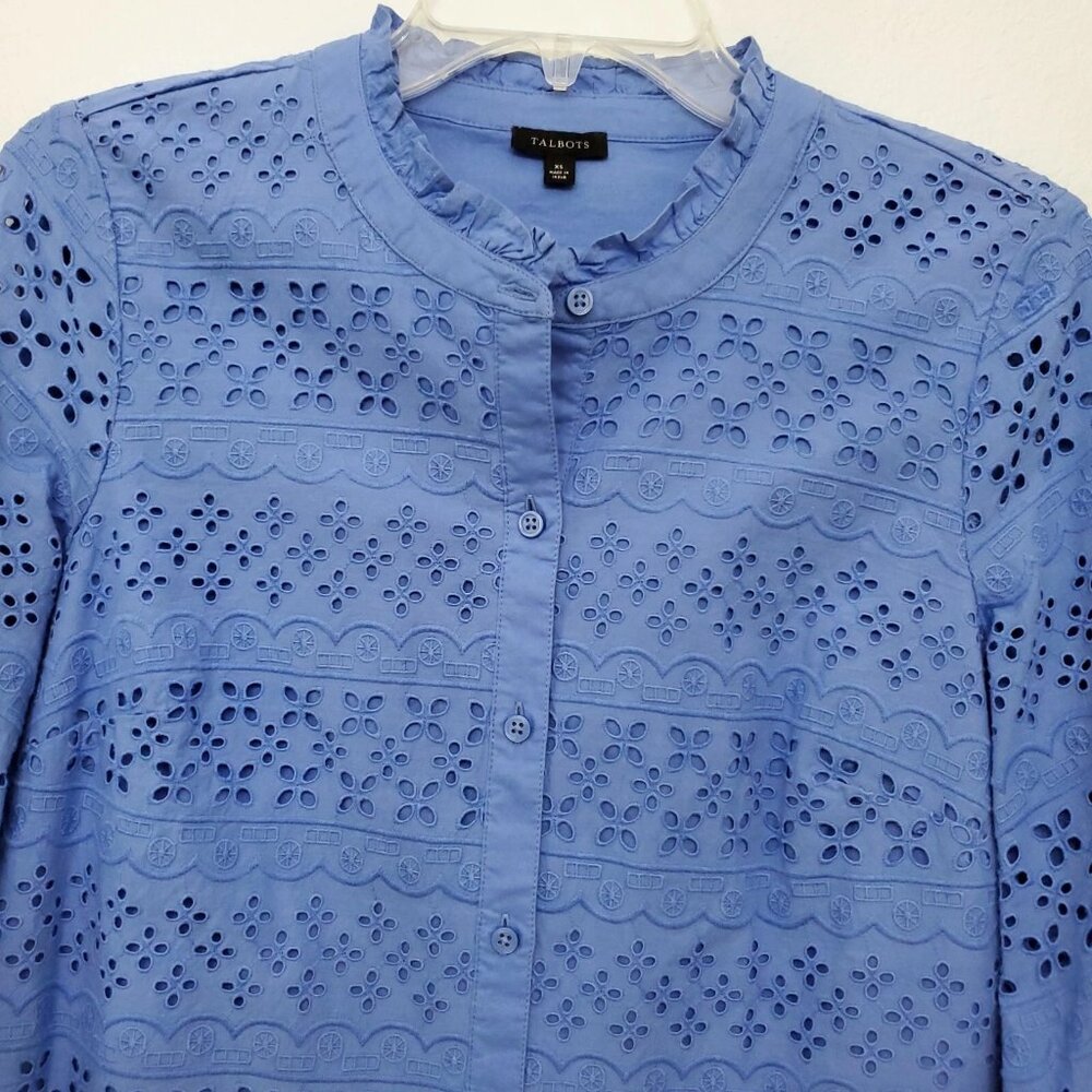 Talbots Eyelet Button Front Boho Cotton Women's T… - image 3